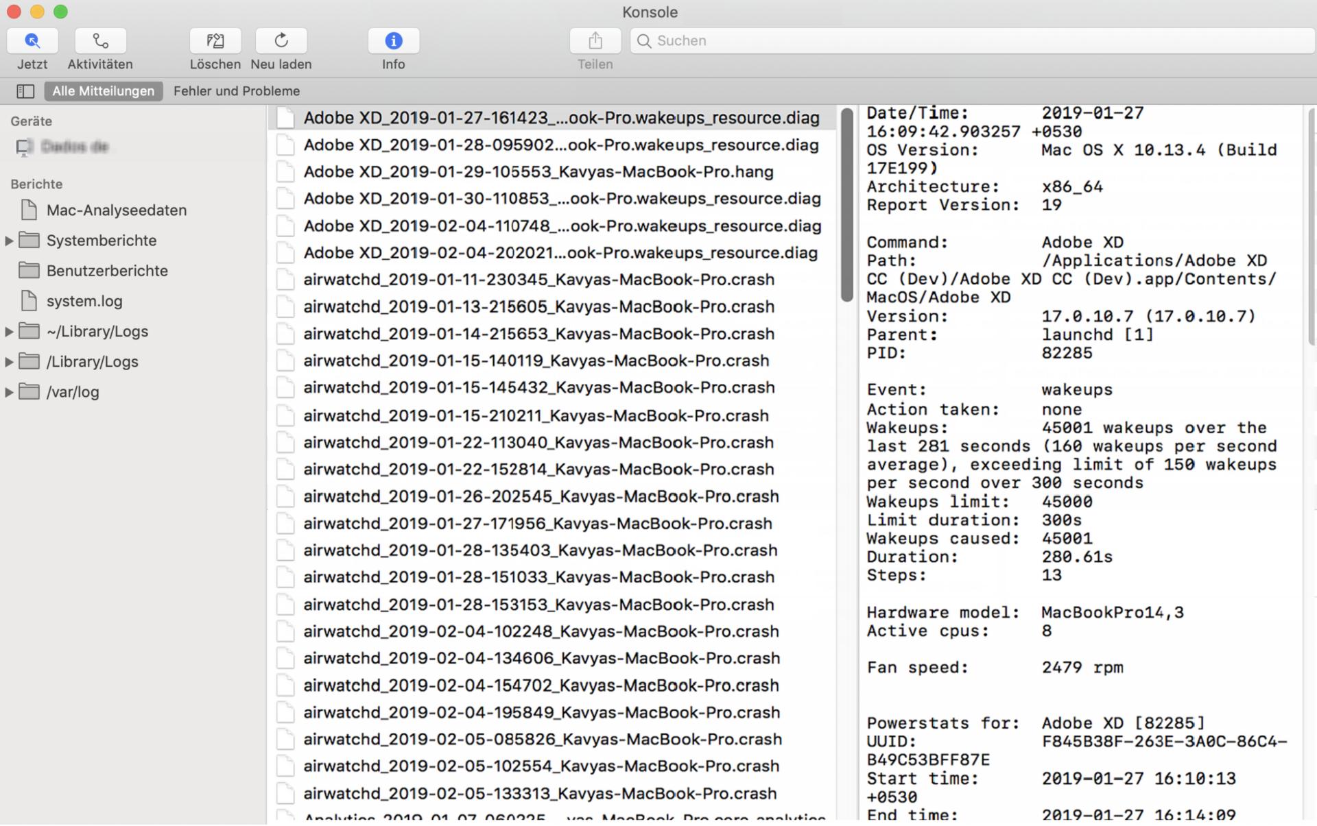 [Mac]-Systemberichte