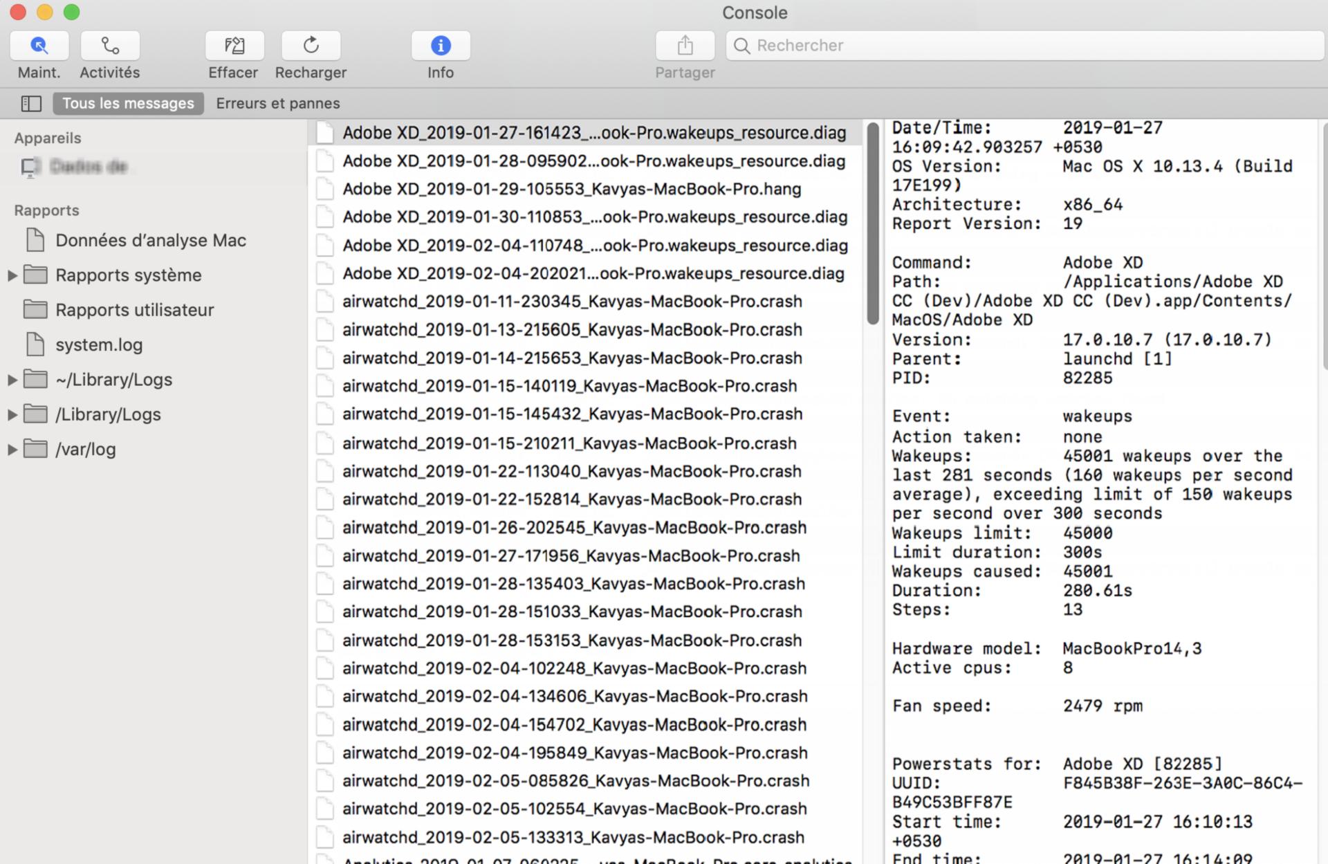 [Mac] Rapports système