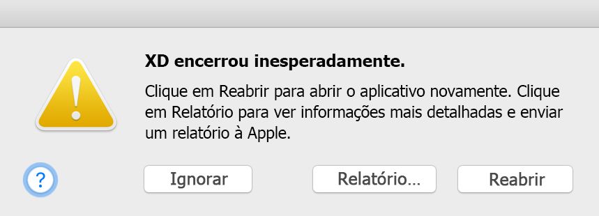 Caixa de diálogo de encerramento do XD