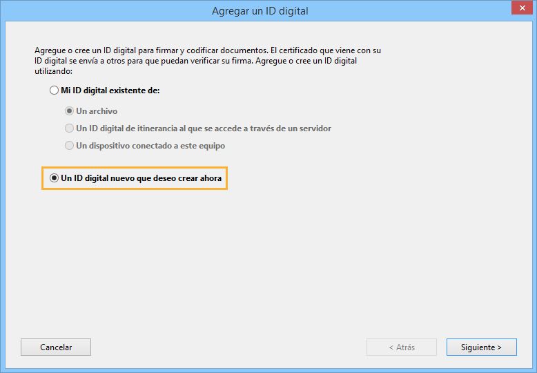 Crear un ID digital nuevo