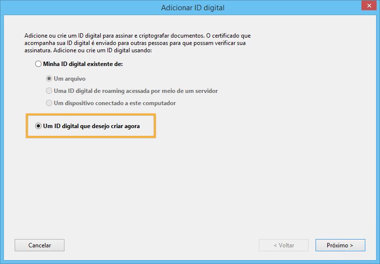 Criar nova ID digital