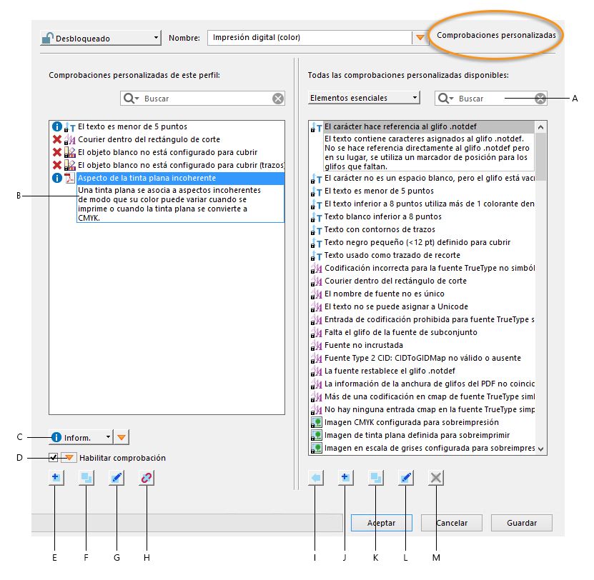 Comprobaciones personalizadas