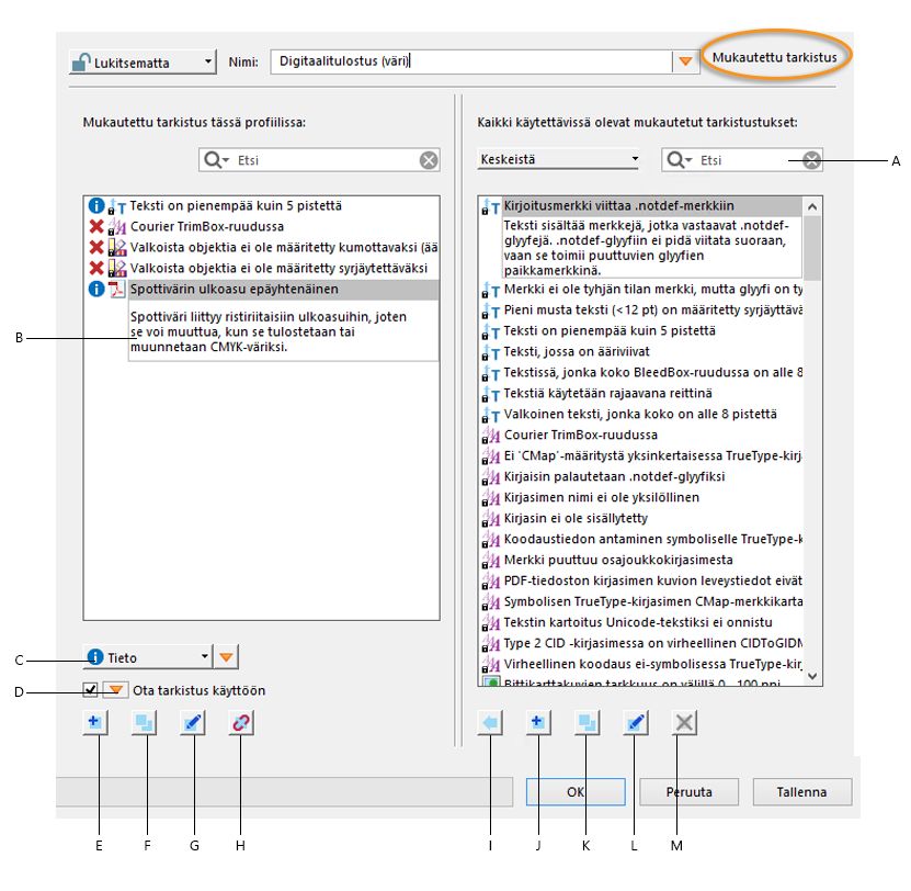 Mukautettu tarkistus