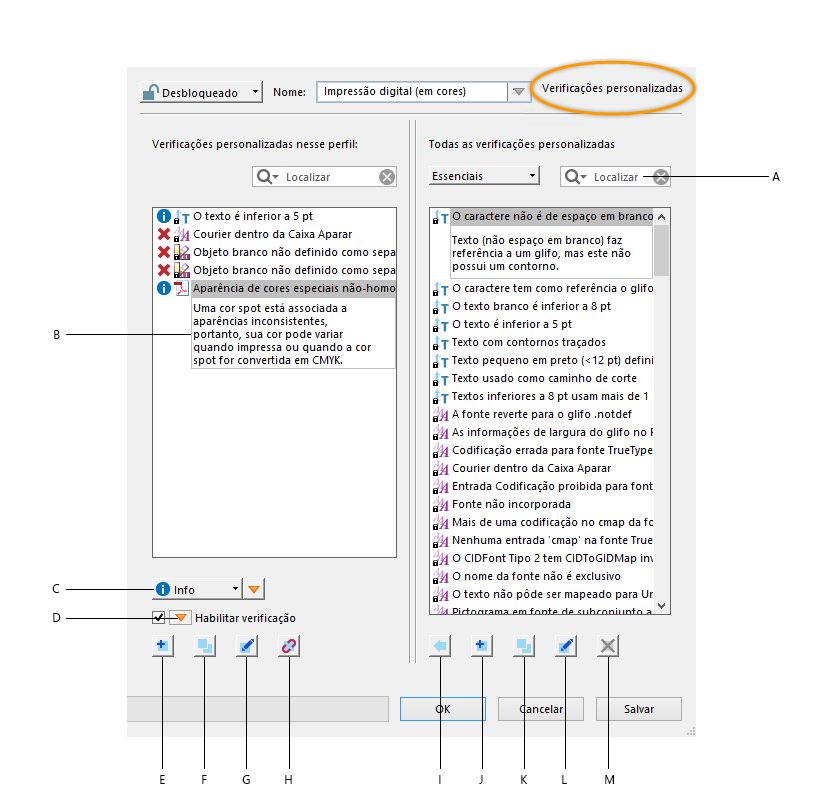 Verificações personalizadas