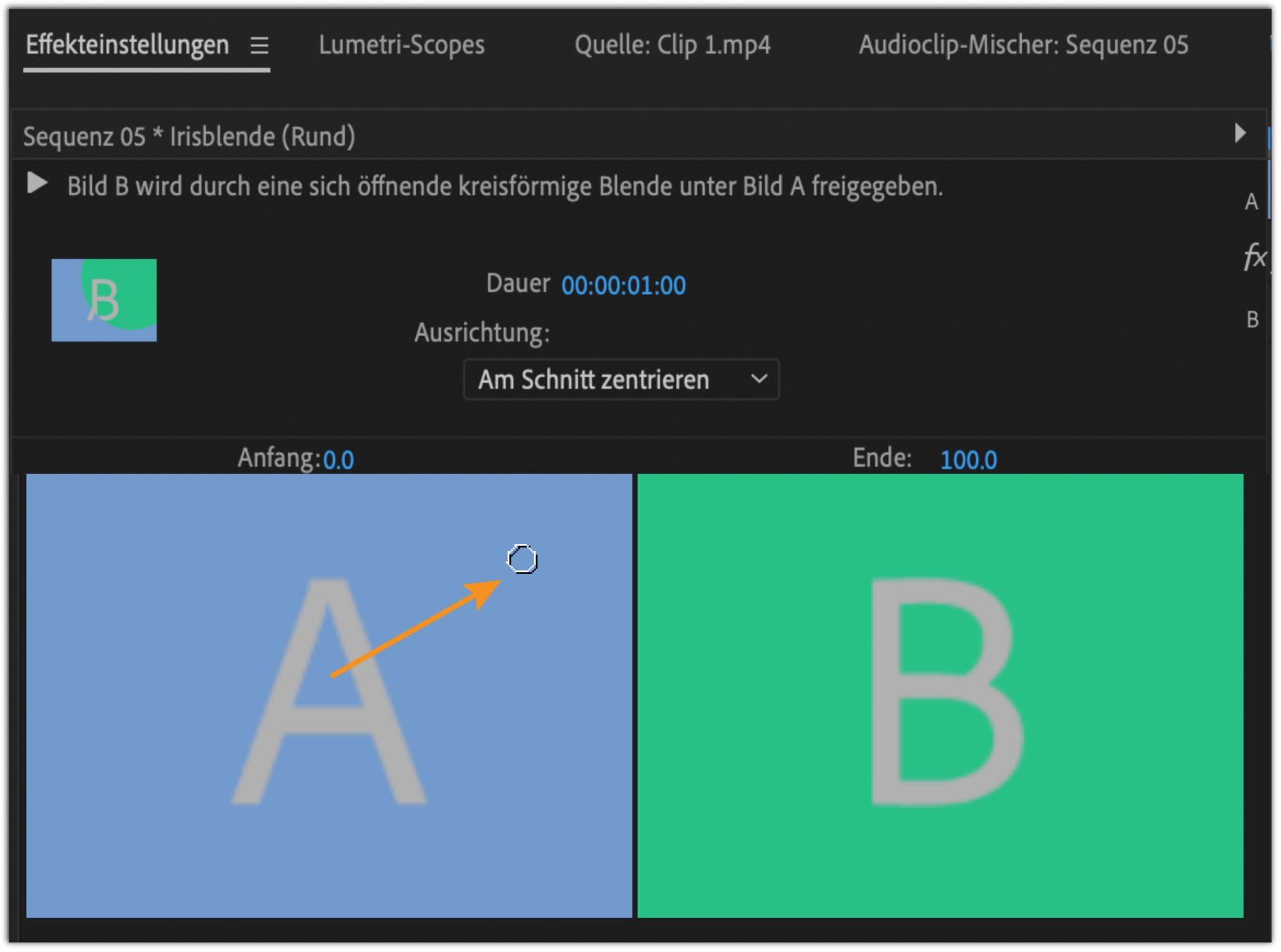 Neu ausgerichteter Mittelpunkt