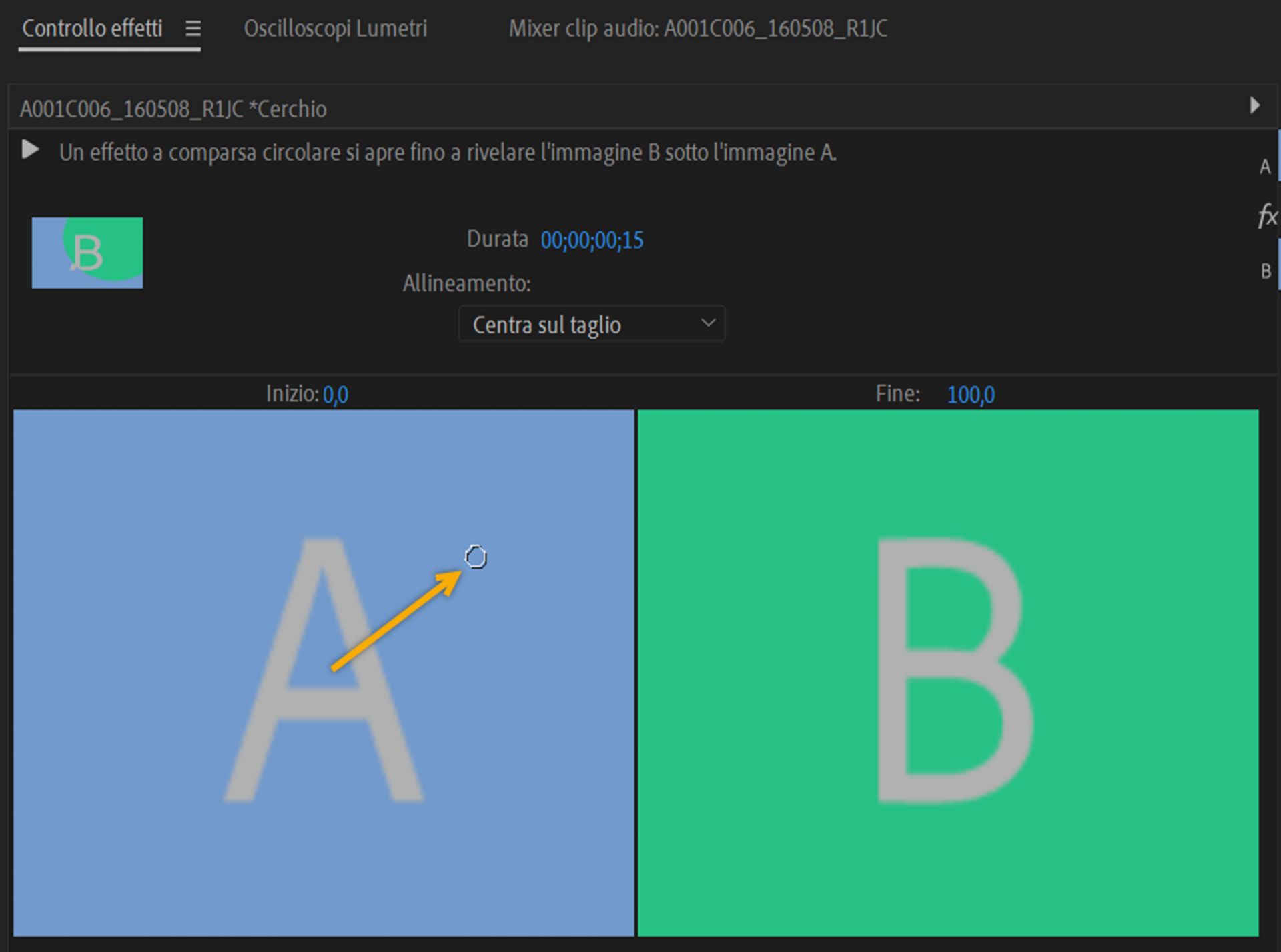 Centro riposizionato