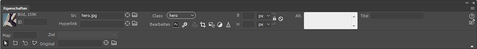 Bildeigenschaften im Eigenschafteninspektor.
