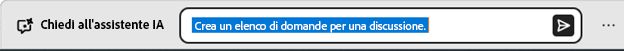 Casella dell’Assistente IA per un documento di tipo accademico.