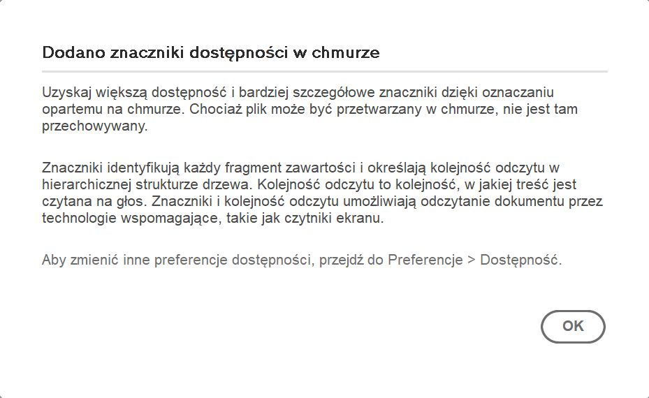 Więcej informacji o znacznikach dostępności w chmurze