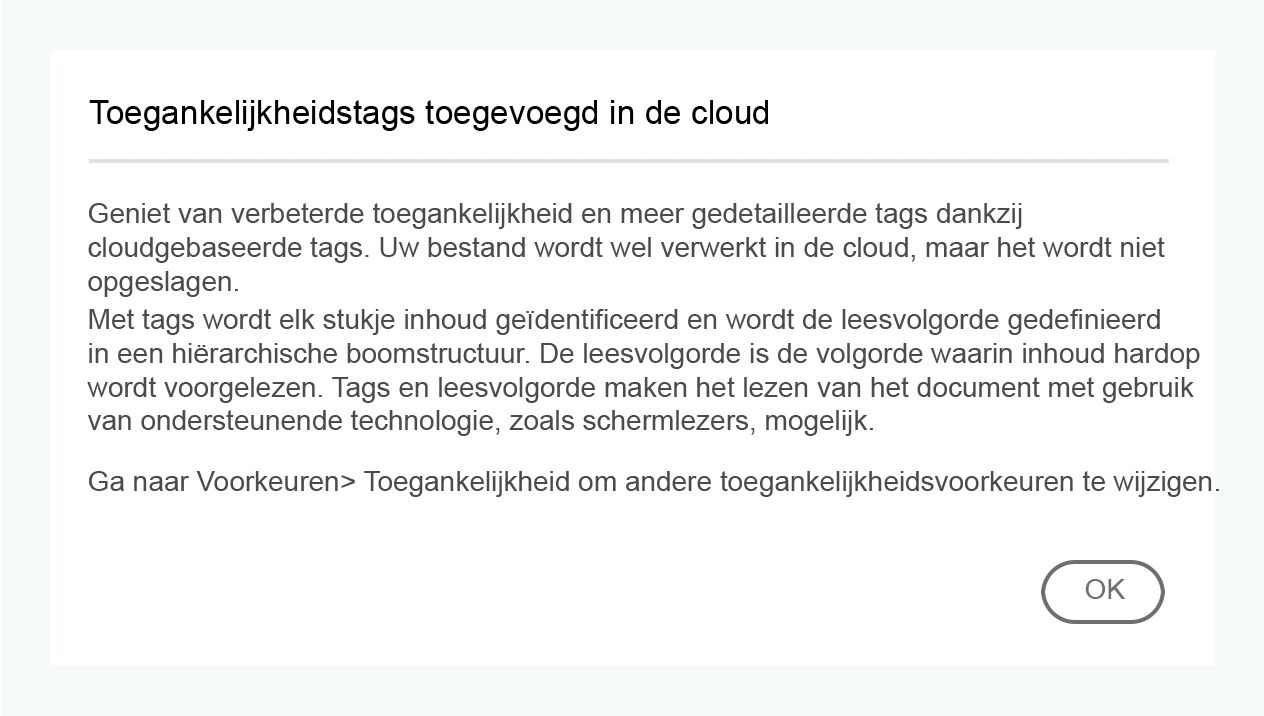 Meer informatie over toegankelijkheidstags in de cloud
