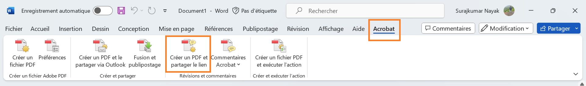Créer un PDF et partager le lien