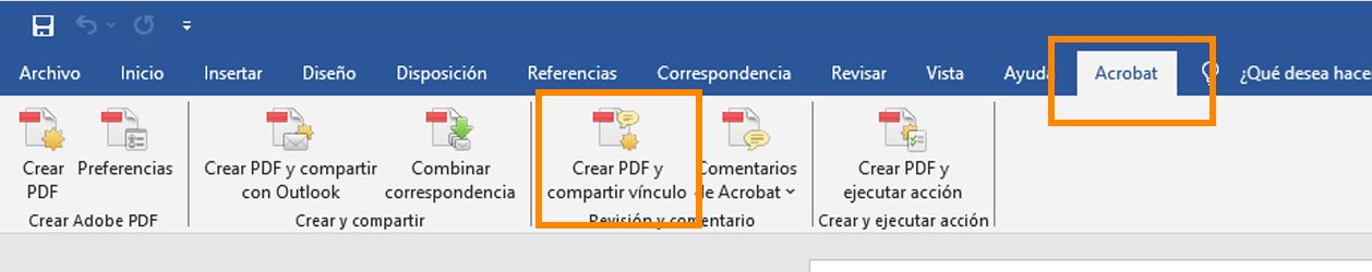 Crear PDF y compartir vínculo