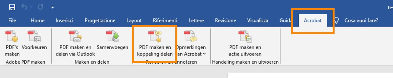 PDF maken en koppeling delen