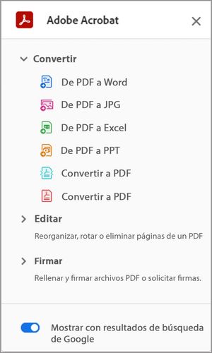Extensión de Acrobat para Chrome
