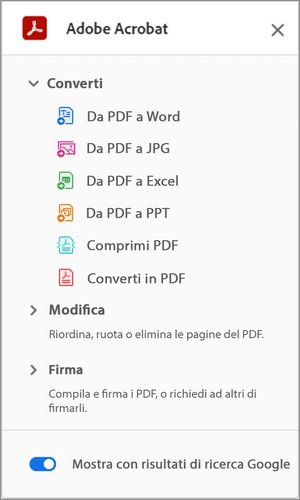 Estensione Acrobat per Chrome