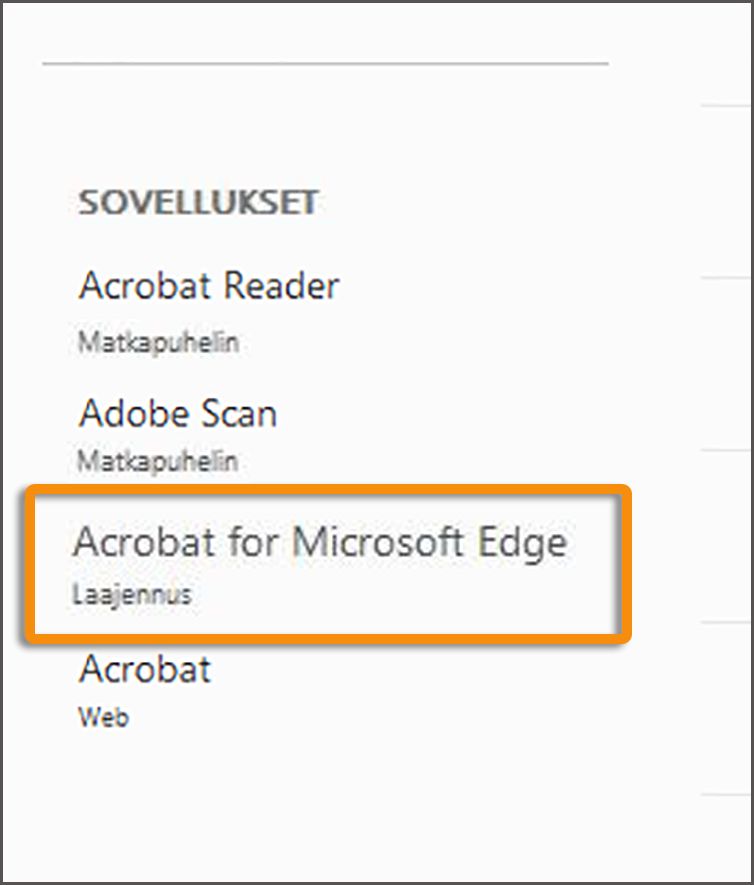 Selaimen Acrobat-laajennus