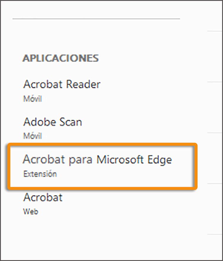 Extensión de Acrobat para el explorador