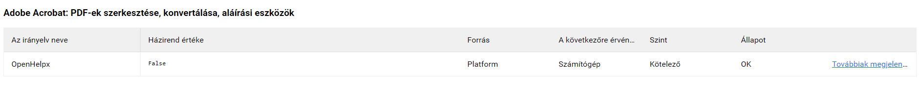 Ellenőrizze a házirendet