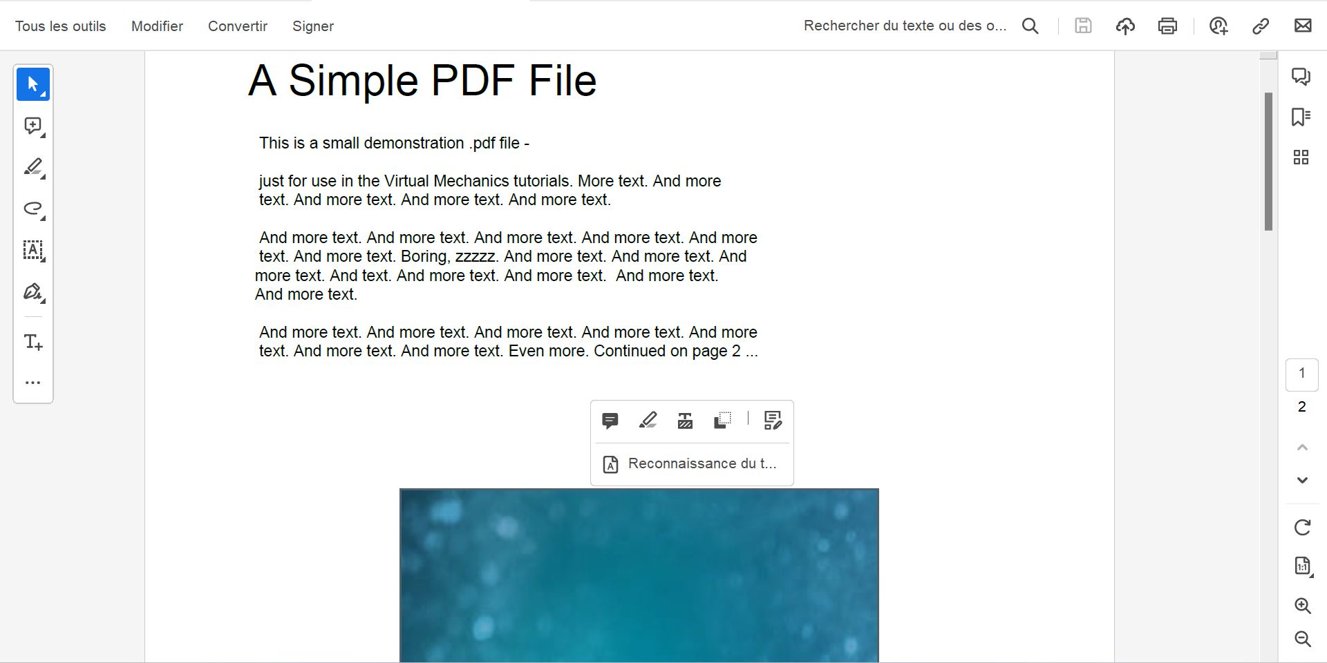Actions sur la sélection d’une image