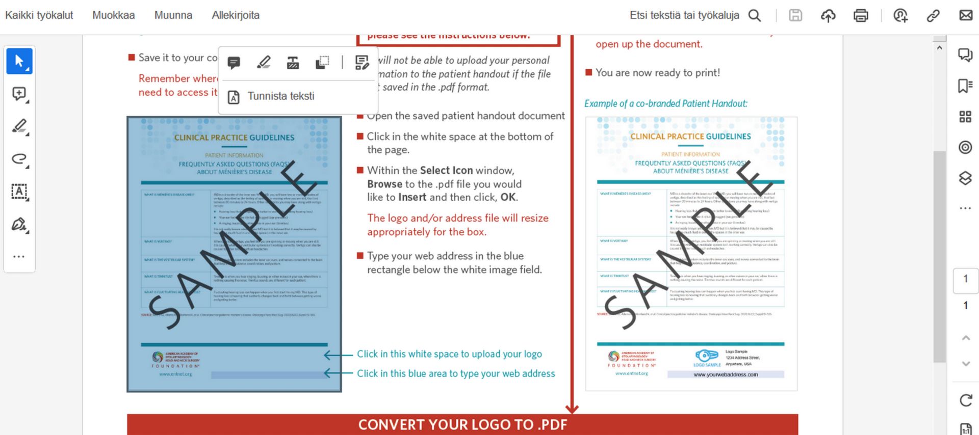 Kuvan valintaan liittyvät toiminnot