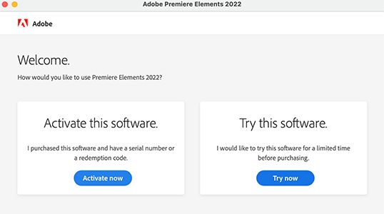 Adobe Premiere Elements のダウンロードとインストール