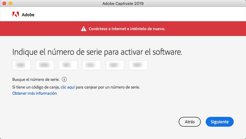 La activación ha fallado