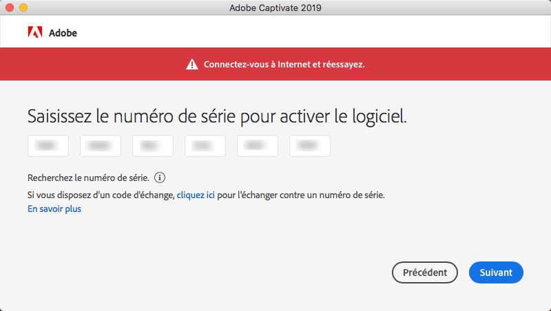 Échec de l’activation