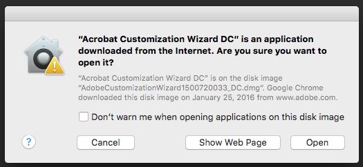 MacOS 実行許可画面
