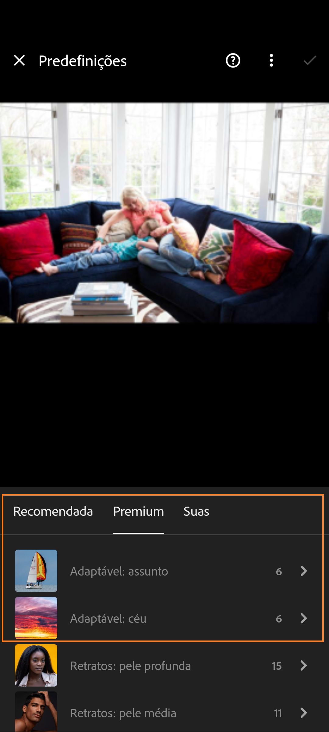 predefinições adaptáveis