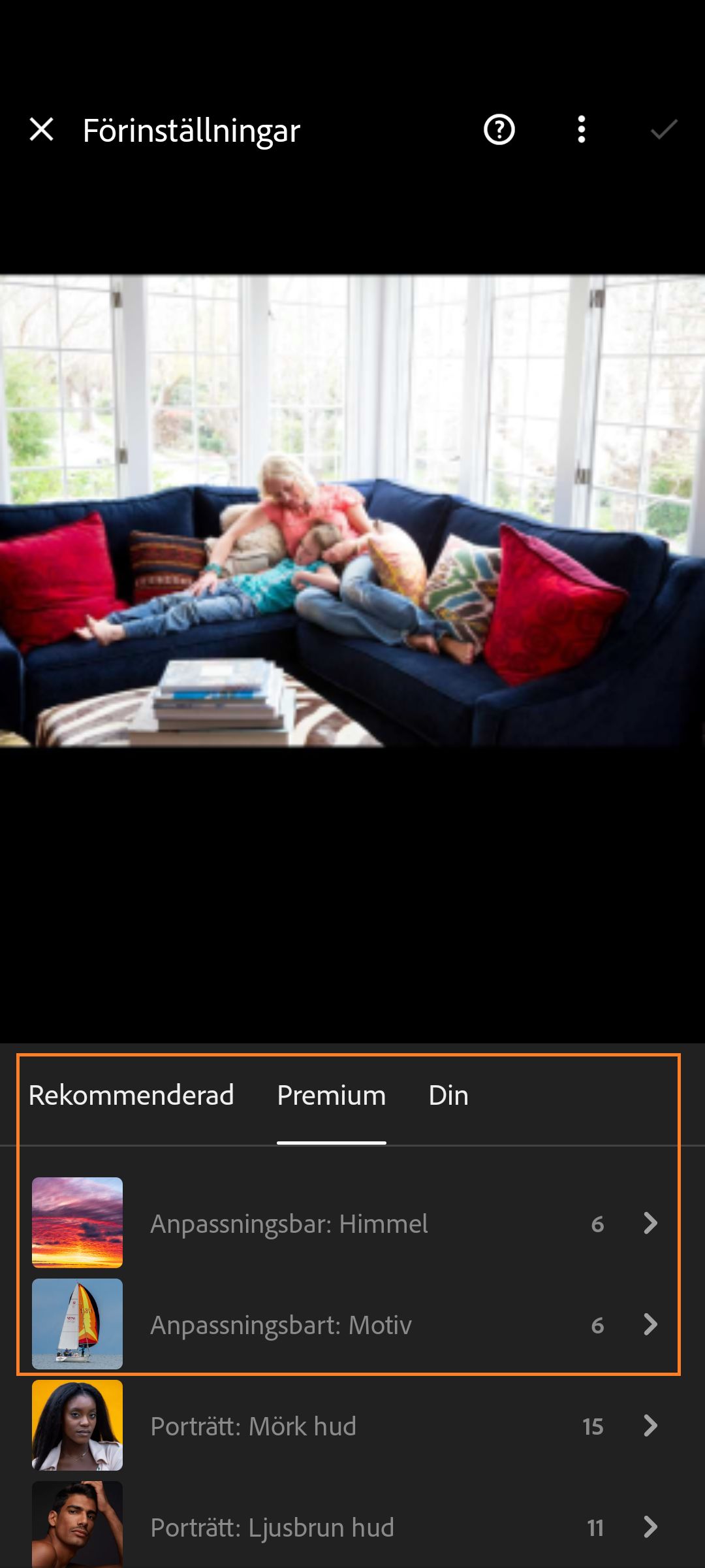 adaptiva-förinställningar