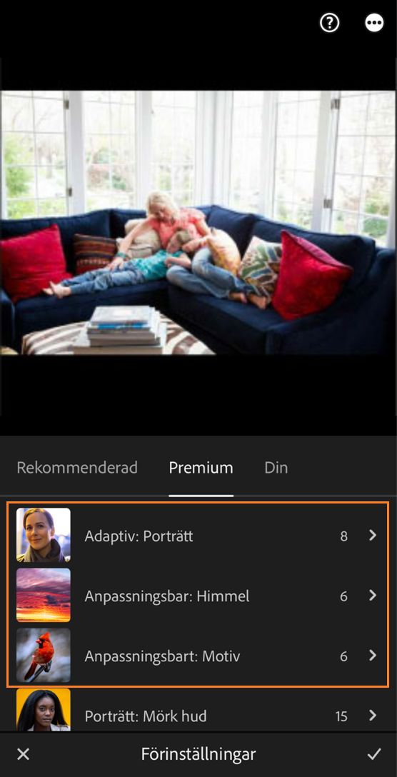 adaptiva-förinställningar