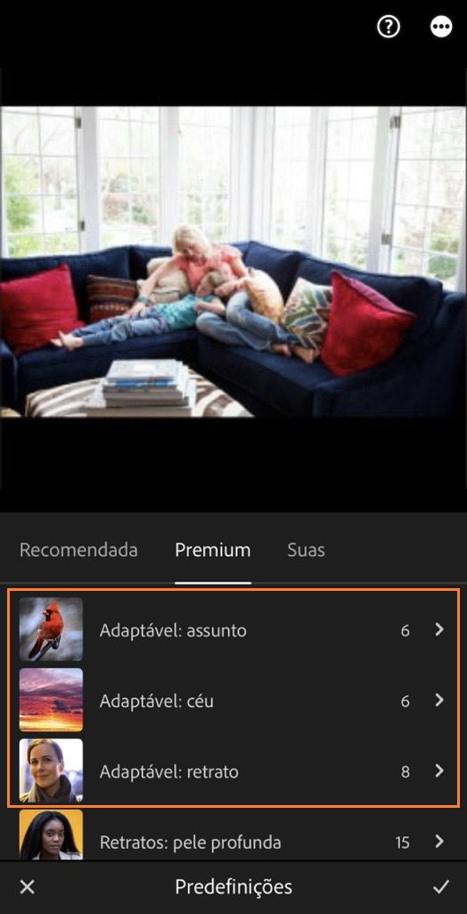 predefinições adaptáveis