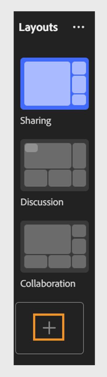 Layout panel showing the option to create a new layout