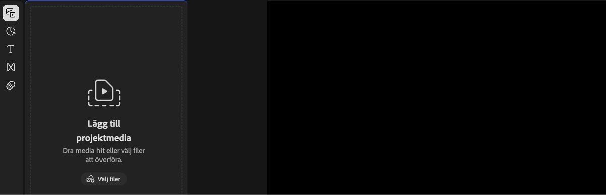 Alternativet Din media är markerat på sidan Firefly-videoredigerare.