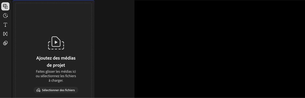 L’option Vos médias est mise en surbrillance sur la page de l’Éditeur de vidéos Firefly.