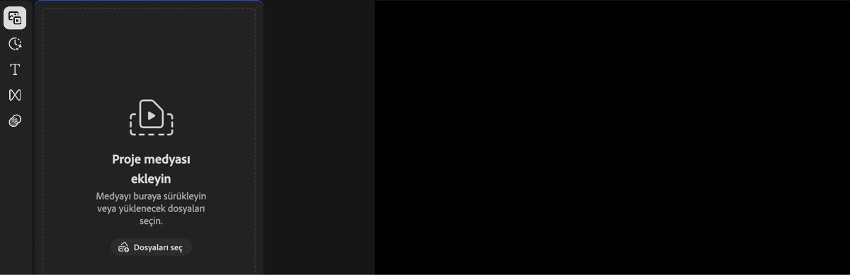 Firefly Video Düzenleyici sayfasında Medyanız seçeneği vurgulanmıştır.