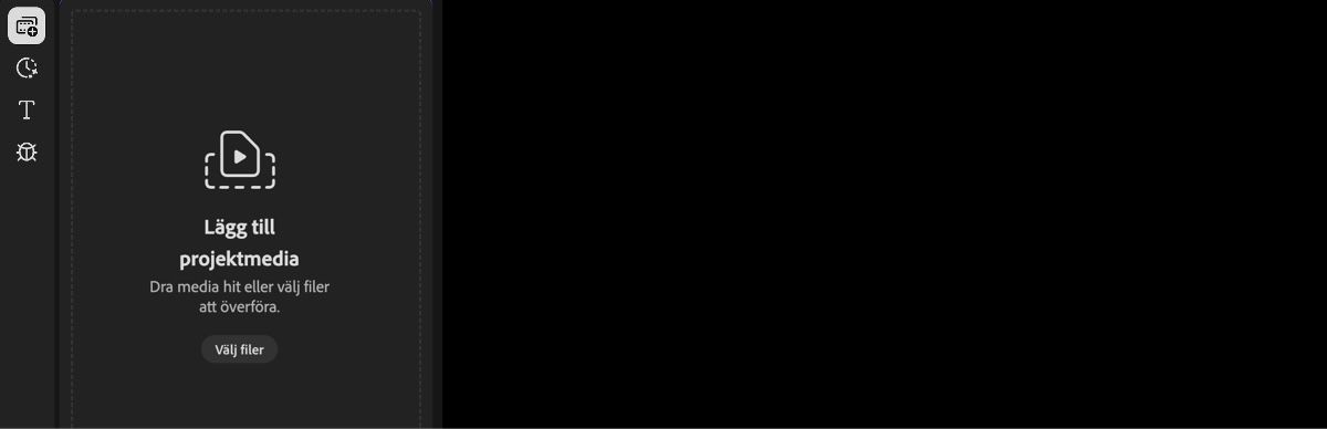 Alternativet Din media är markerat på sidan Firefly-videoredigerare.