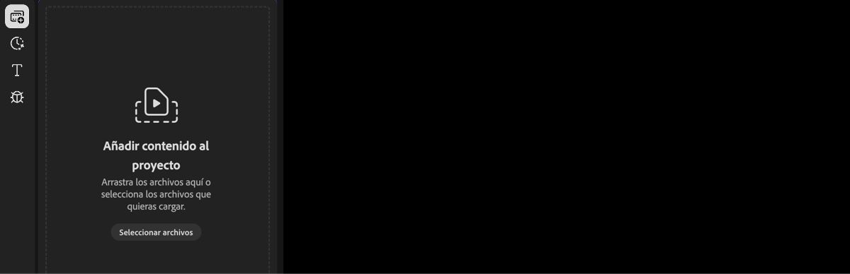 La opción Tus medios se resalta en la página del editor de vídeo de Firefly.