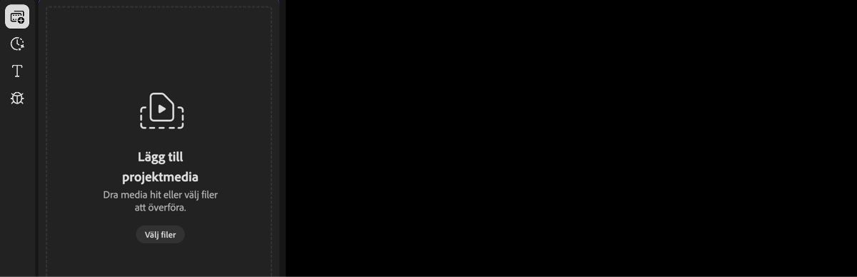 Auf der Seite „Firefly Video-Editor“ ist die Option „Deine Medien“ hervorgehoben.