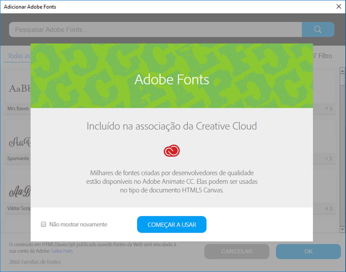 Adicionar Adobe Fonts