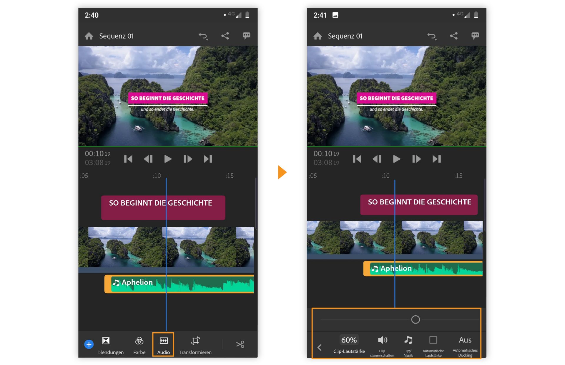 Audio hinzufügen und bearbeiten