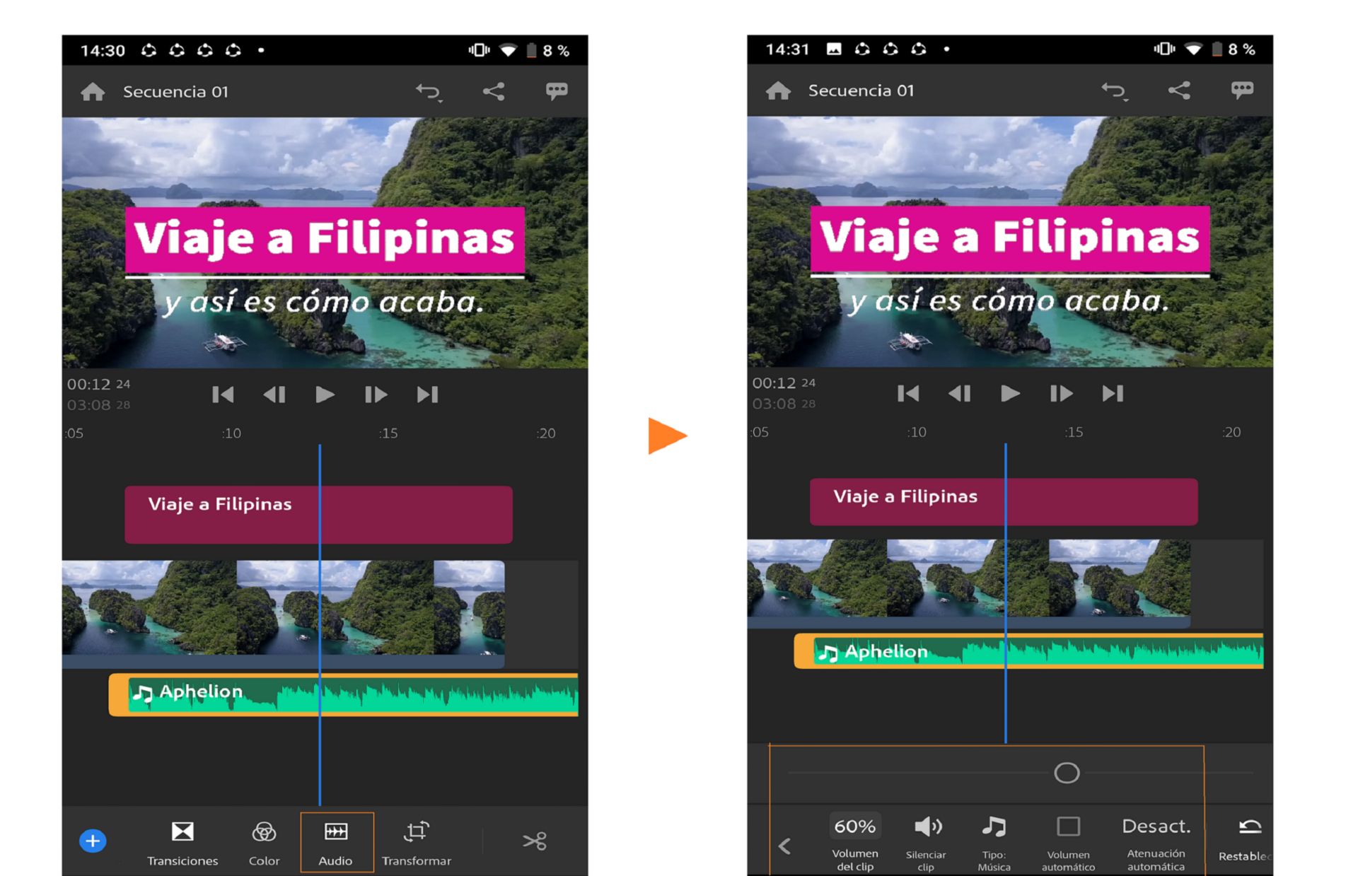 Agregar y editar audio