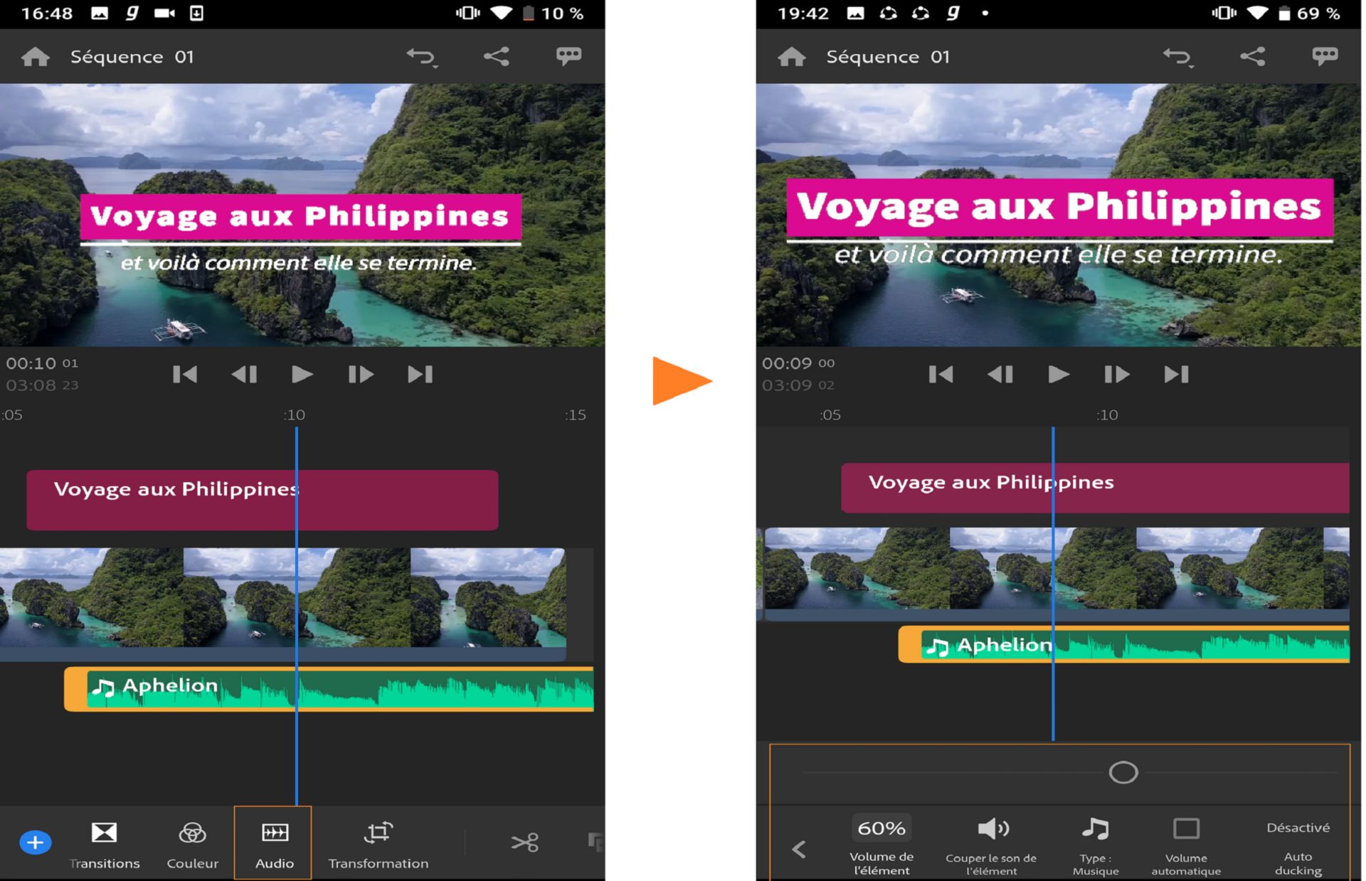 Ajout et modification de contenu audio