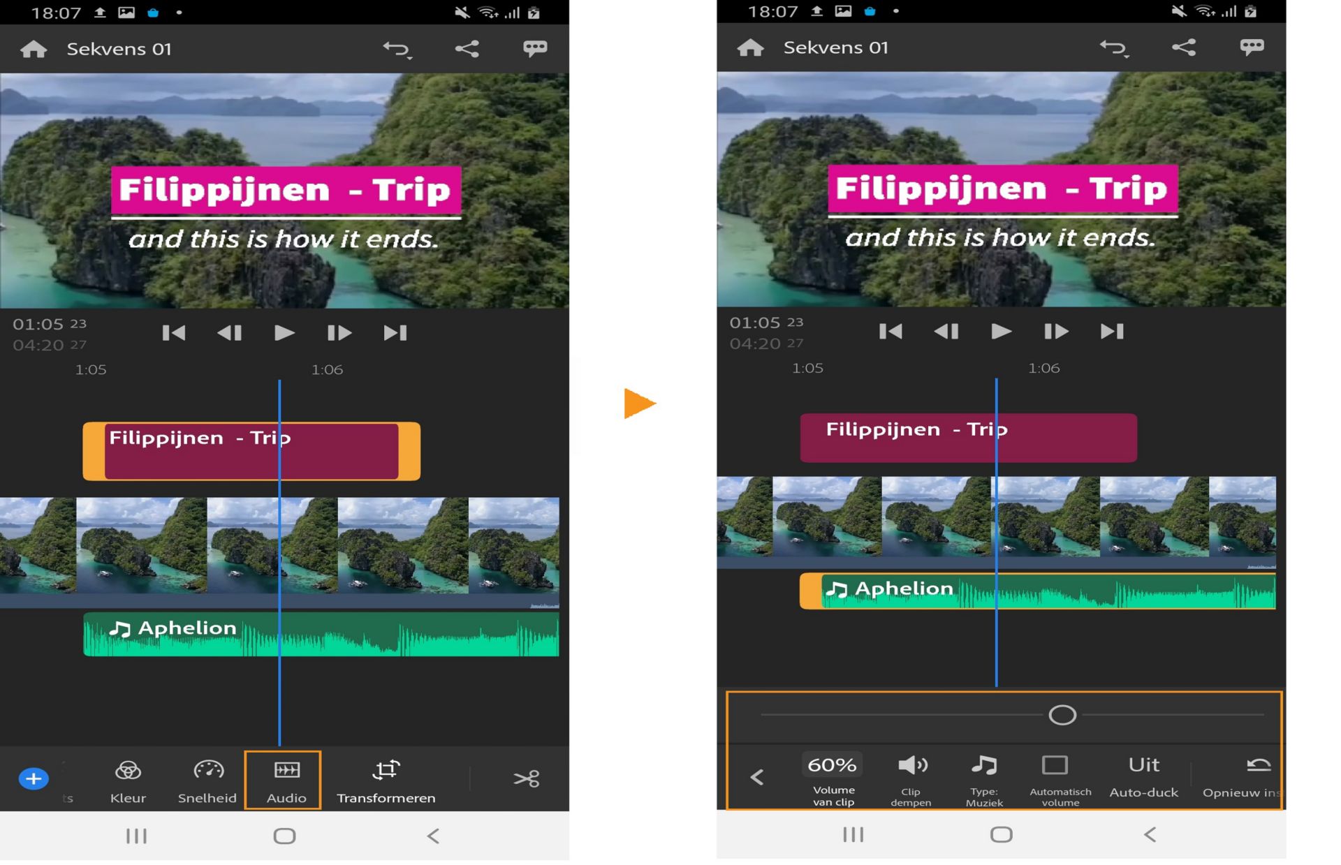 Audio toevoegen en bewerken
