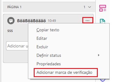 Adicionar marca de verificação