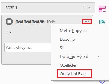 Onay işareti ekle