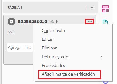 Agregar marca de verificación