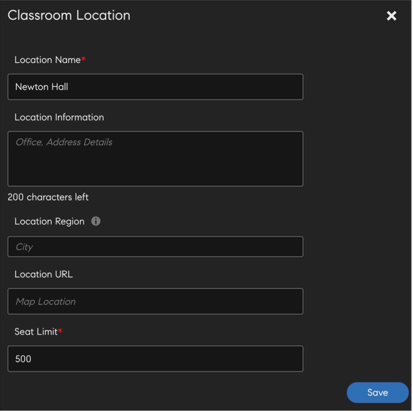 Add classroom locations