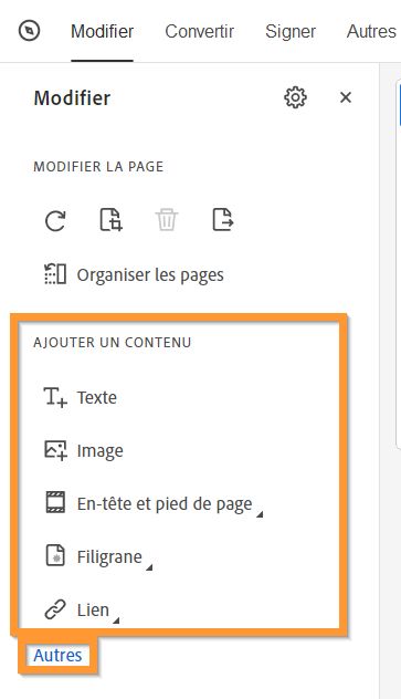 Ajouter du contenu au PDF - vue réduite