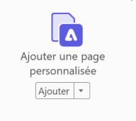 Changement de l’icône Ajouter une page personnalisée